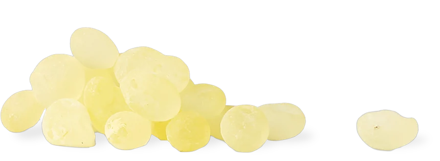 Mastic gum droplets