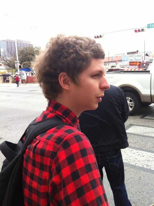 Side profile view of actor Michael Cera